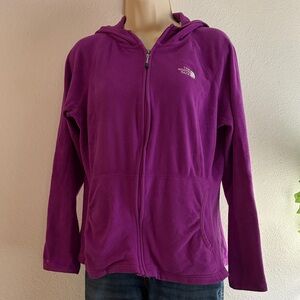 The North Face Polartec Fleece Jacket Women’s L Purple Full Zip Hoodie Outdoor